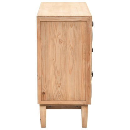 vidaXL Drawer Cabinet | Natural wood with black details