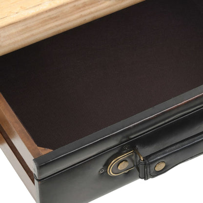 vidaXL Drawer Cabinet | Natural wood with black details