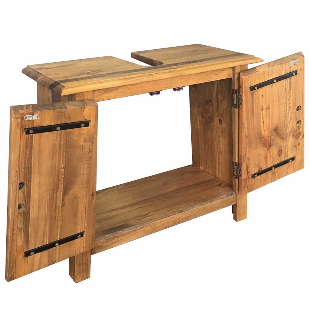 vidaXL Bathroom Vanity Cabinet Solid Pinewood 70x32x63 cm