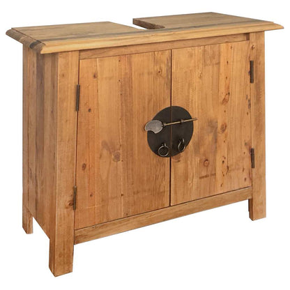 vidaXL Bathroom Furniture Set | Natural wood | Solid pine wood | Medium