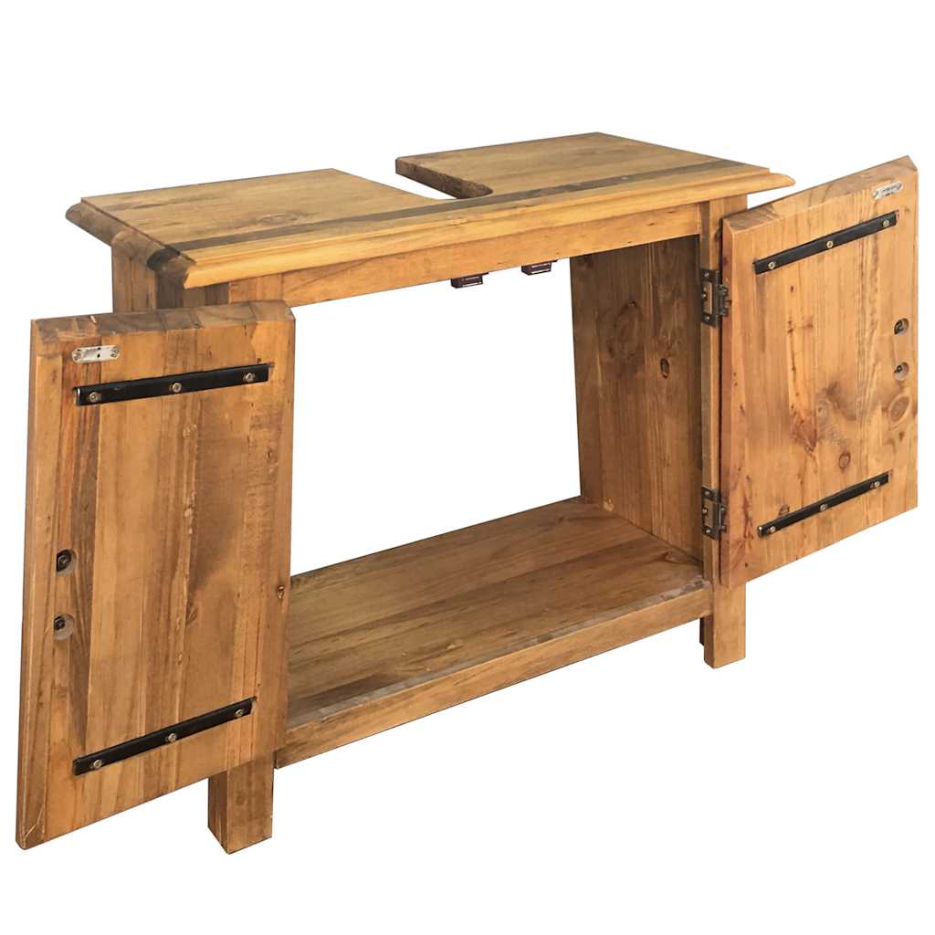 vidaXL Bathroom Furniture Set | Natural wood | Solid pine wood | Medium