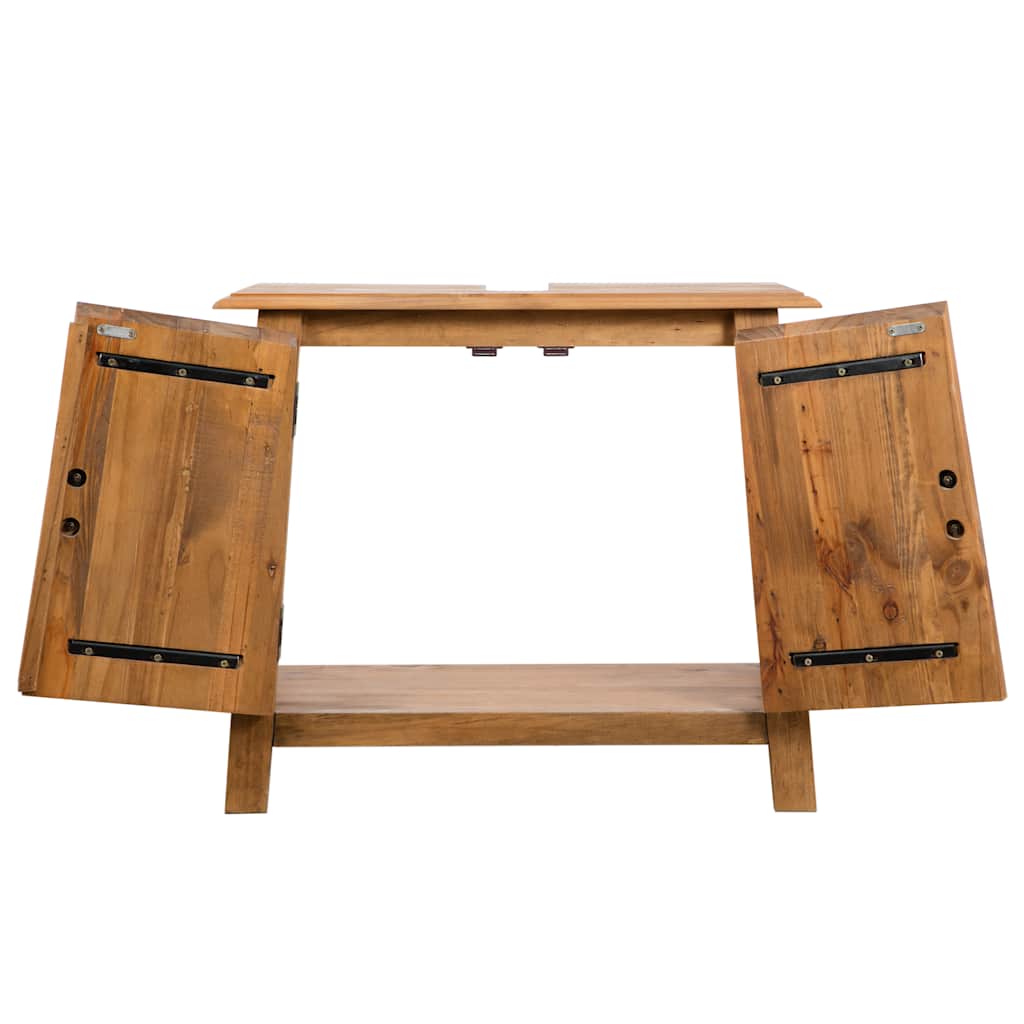 vidaXL Bathroom Furniture Set | Natural wood | Solid pine wood | Medium