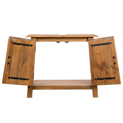 vidaXL Bathroom Furniture Set | Natural wood | Solid pine wood | Medium