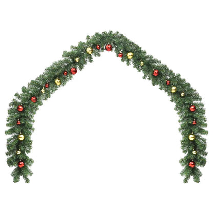 vidaXL Christmas Garland Decorated with Baubles and LED Lights 20 m