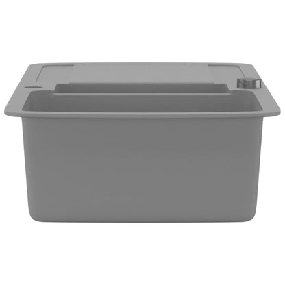 vidaXL Granite Kitchen Sink Double Basin Grey