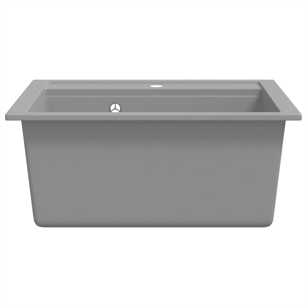 vidaXL Granite Kitchen Sink Single Basin Grey