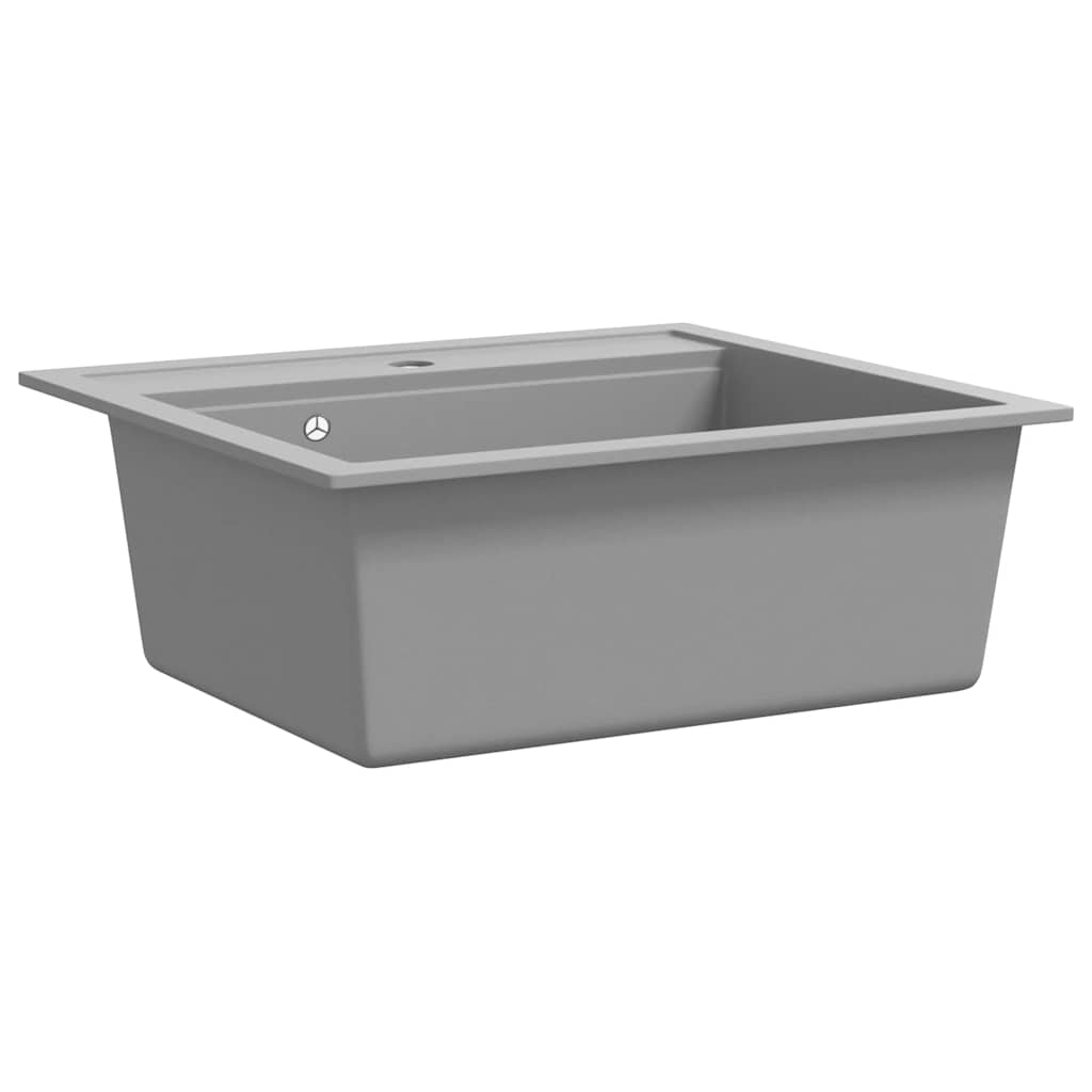 vidaXL Granite Kitchen Sink Single Basin Grey