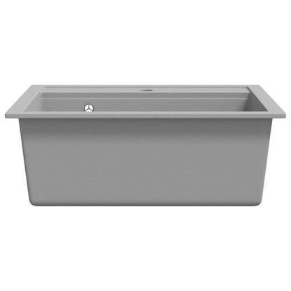 vidaXL Granite Kitchen Sink Single Basin Grey