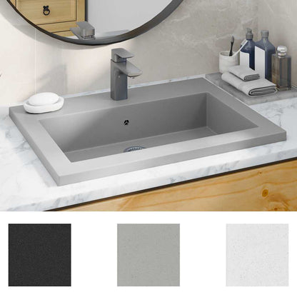vidaXL Granite Basin 600x450x120 mm Grey