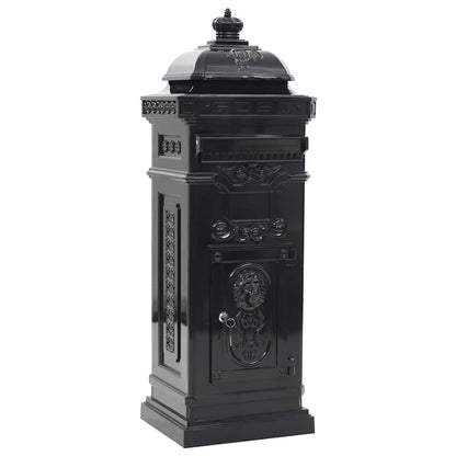 43888 vidaXL Pillar Letterbox Aluminium Vintage Style Rustproof Black