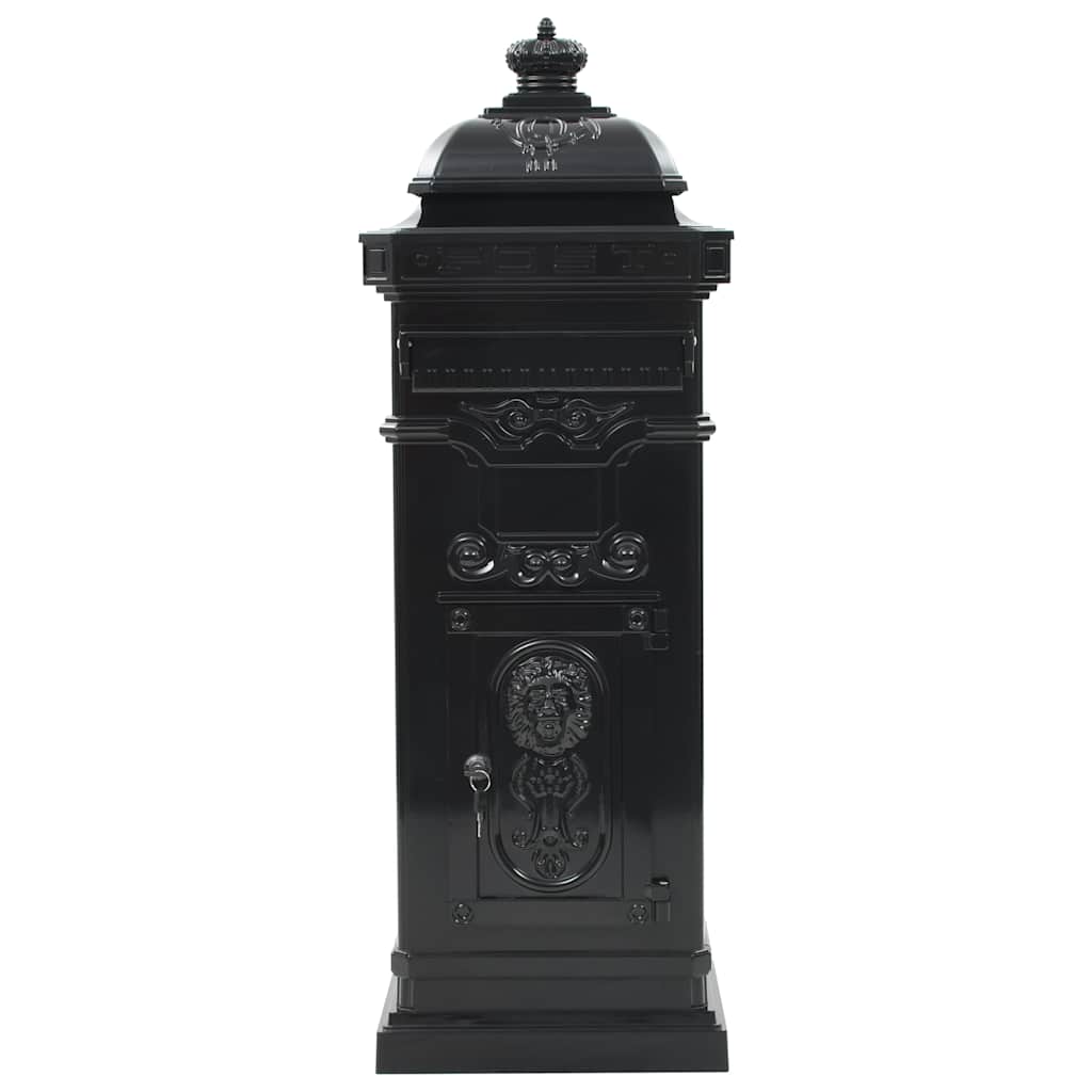43888 vidaXL Pillar Letterbox Aluminium Vintage Style Rustproof Black