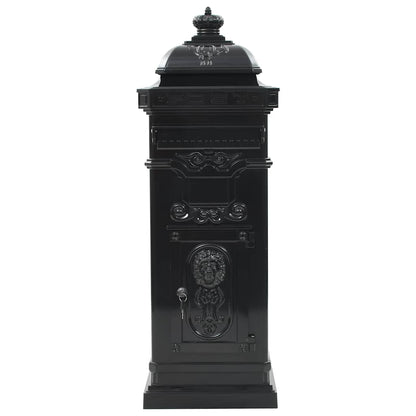 43888 vidaXL Pillar Letterbox Aluminium Vintage Style Rustproof Black