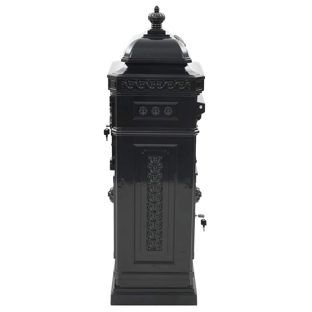 43888 vidaXL Pillar Letterbox Aluminium Vintage Style Rustproof Black