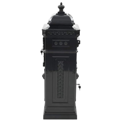 43888 vidaXL Pillar Letterbox Aluminium Vintage Style Rustproof Black