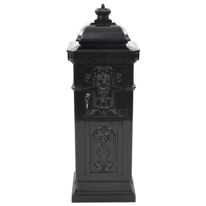 43888 vidaXL Pillar Letterbox Aluminium Vintage Style Rustproof Black