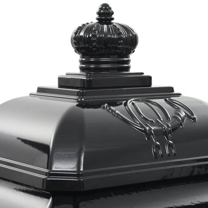 43888 vidaXL Pillar Letterbox Aluminium Vintage Style Rustproof Black