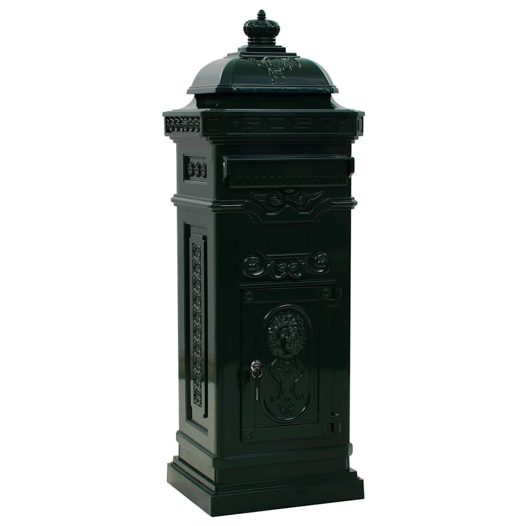 43890 vidaXL Pillar Letterbox Aluminium Vintage Style Rustproof Green