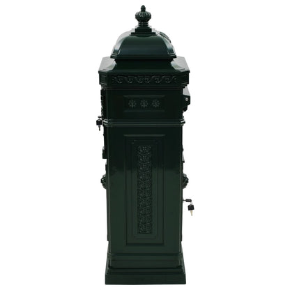 43890 vidaXL Pillar Letterbox Aluminium Vintage Style Rustproof Green