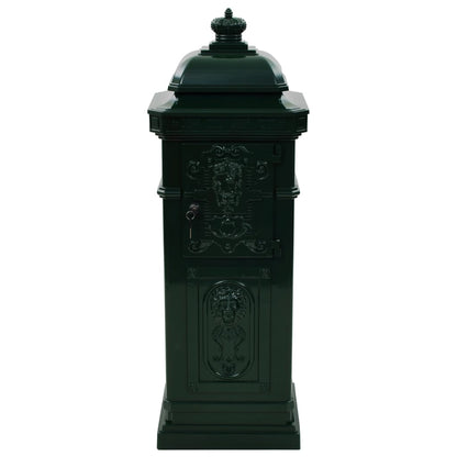 43890 vidaXL Pillar Letterbox Aluminium Vintage Style Rustproof Green