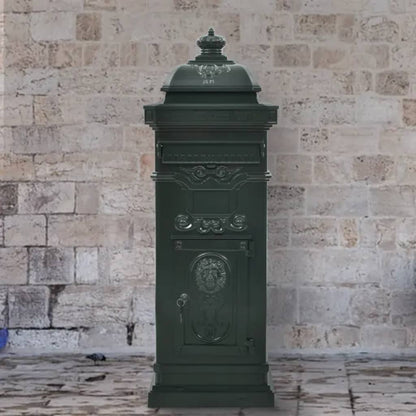 43890 vidaXL Pillar Letterbox Aluminium Vintage Style Rustproof Green