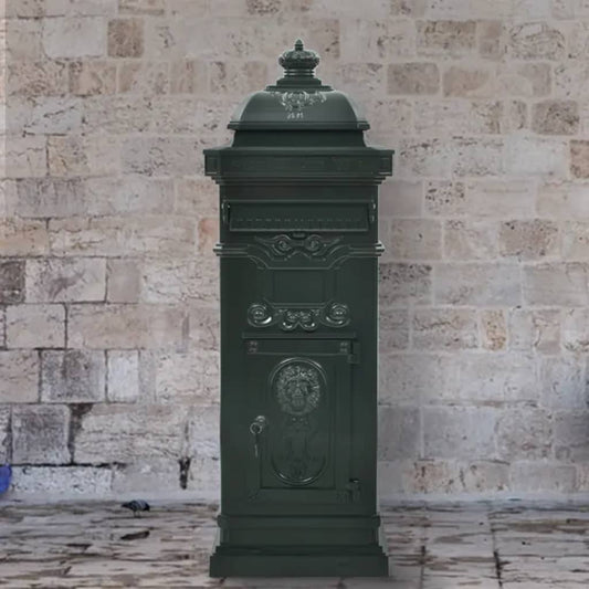 43890 vidaXL Pillar Letterbox Aluminium Vintage Style Rustproof Green