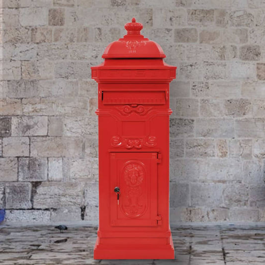 43891 vidaXL Pillar Letterbox Aluminium Vintage Style Rustproof Red