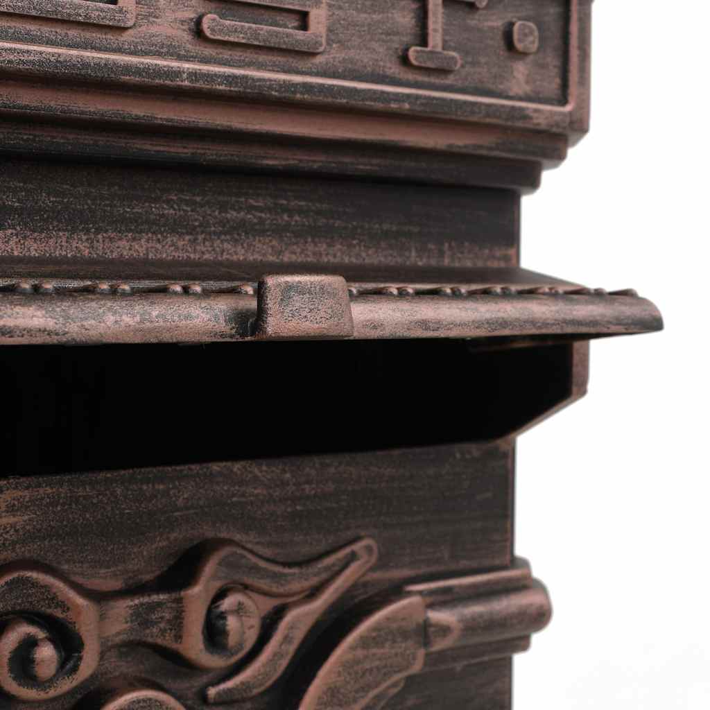 43892 vidaXL Pillar Letterbox Aluminium Vintage Style Rustproof Bronze