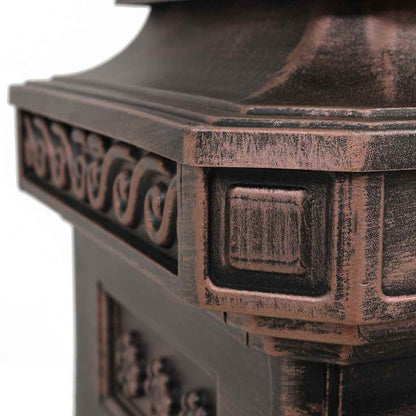 43892 vidaXL Pillar Letterbox Aluminium Vintage Style Rustproof Bronze