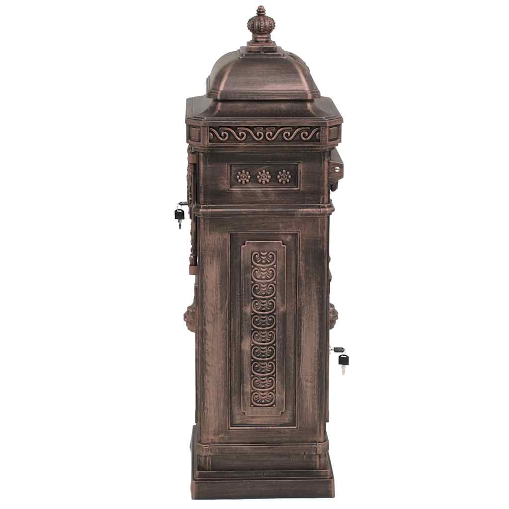 43892 vidaXL Pillar Letterbox Aluminium Vintage Style Rustproof Bronze