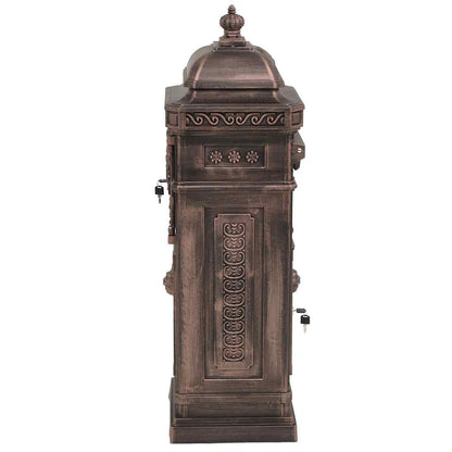 43892 vidaXL Pillar Letterbox Aluminium Vintage Style Rustproof Bronze