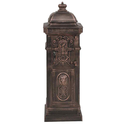 43892 vidaXL Pillar Letterbox Aluminium Vintage Style Rustproof Bronze