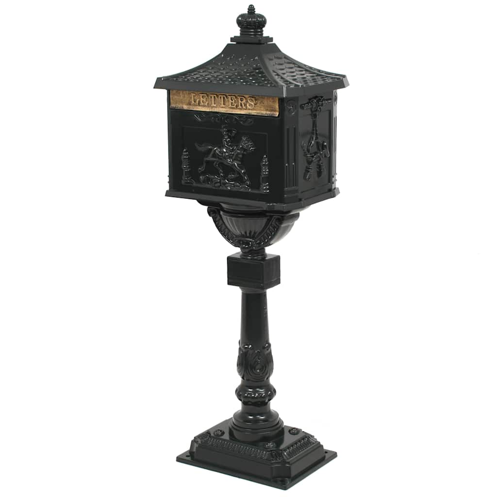 43893 vidaXL Pedestal Letterbox Aluminium Vintage Style Rustproof Green