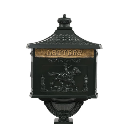 vidaXL Pedestal Letterbox Aluminium Vintage Style Rustproof Green