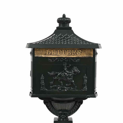 43893 vidaXL Pedestal Letterbox Aluminium Vintage Style Rustproof Green