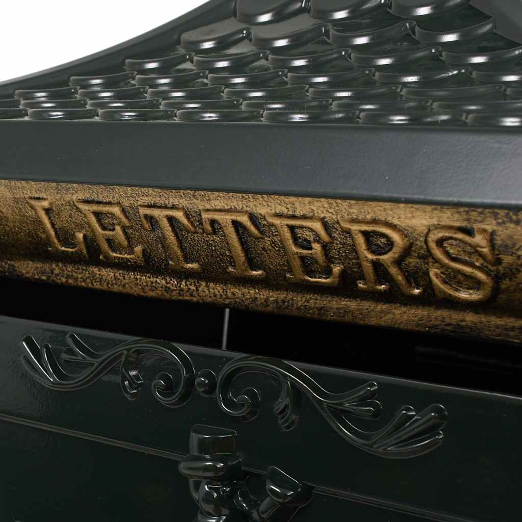 43893 vidaXL Pedestal Letterbox Aluminium Vintage Style Rustproof Green
