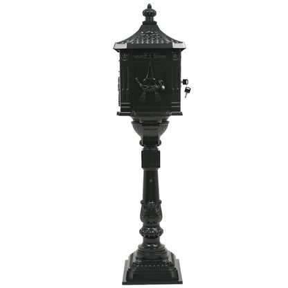 43893 vidaXL Pedestal Letterbox Aluminium Vintage Style Rustproof Green