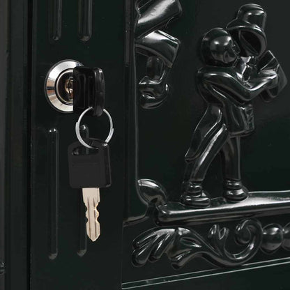 43893 vidaXL Pedestal Letterbox Aluminium Vintage Style Rustproof Green