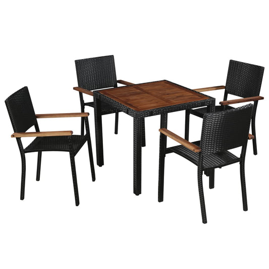 vidaXL Dining Set | Black and Brown