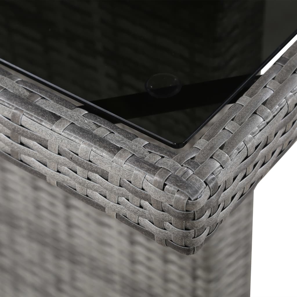 vidaXL Garden Table 240x90x74 cm Poly Rattan and Glass