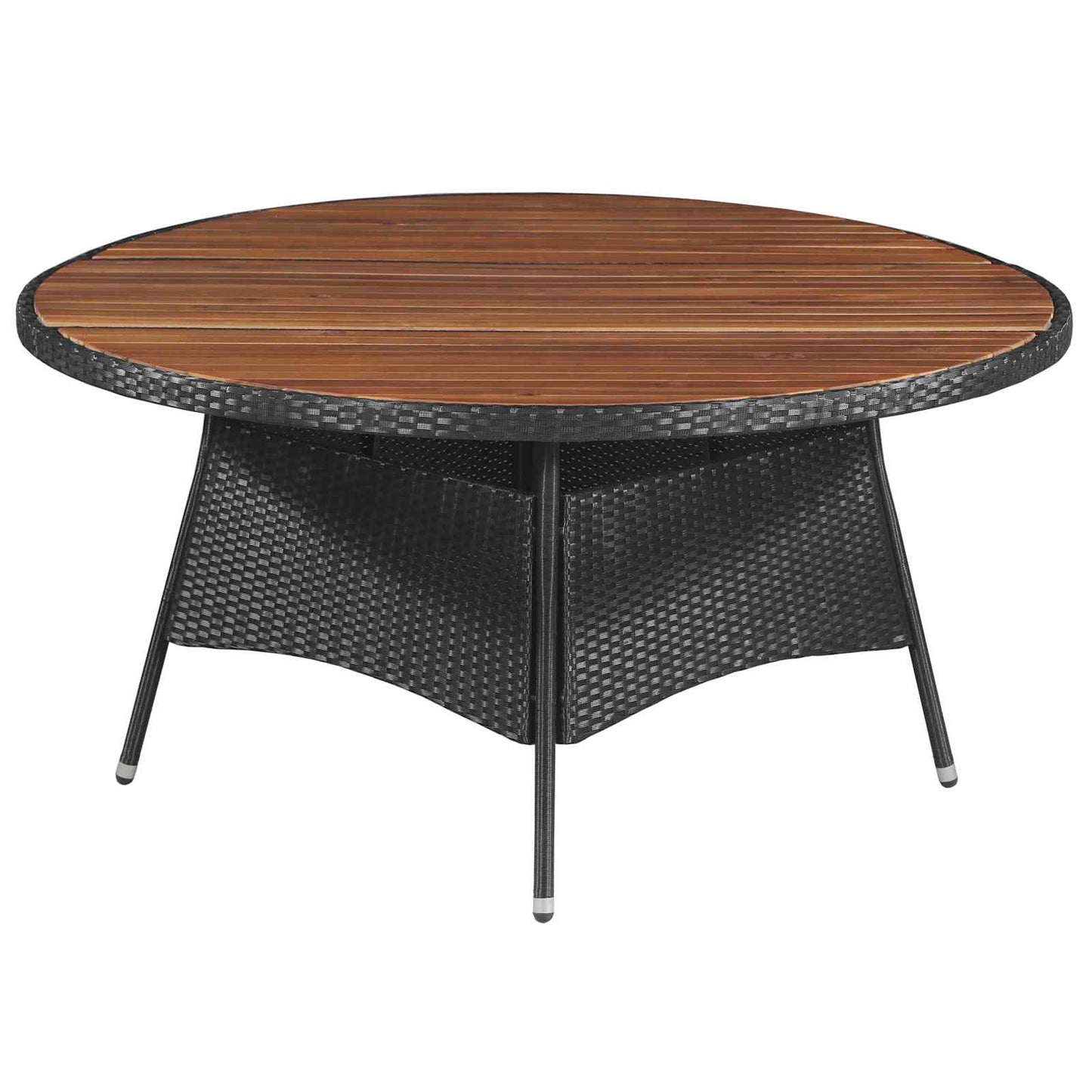vidaXL Furniture Sets 9 pcs Black and Cream Poly Rattan