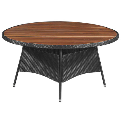 vidaXL Furniture Sets 9 pcs Black and Cream Poly Rattan