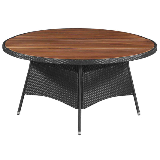vidaXL Furniture Sets 9 pcs Black and Cream Poly Rattan