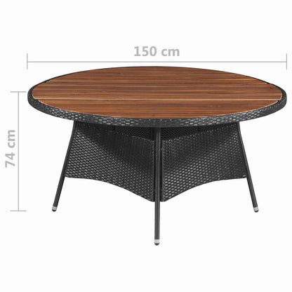 vidaXL Furniture Sets 9 pcs Black and Cream Poly Rattan