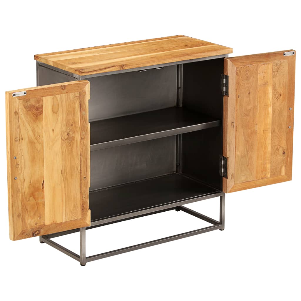 vidaXL Sideboard | Brown and Grey | Recycled Teak and Steel | Medium | Sideboard
