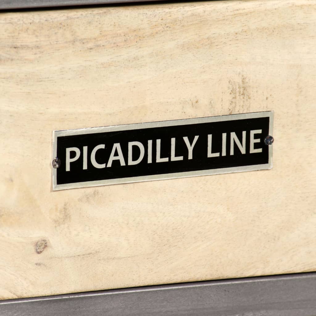 vidaXL TV Cabinet Solid Mango Wood and Steel 120x30x45 cm