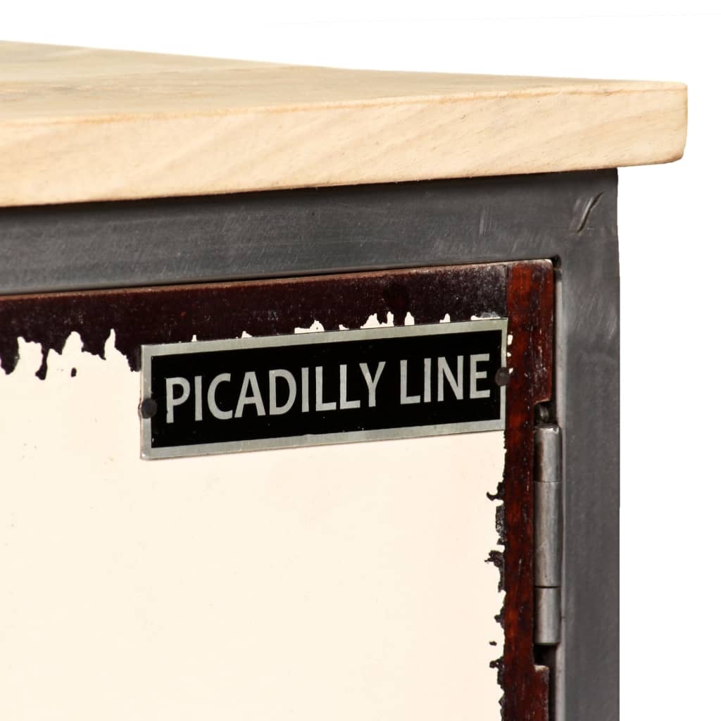 vidaXL TV Cabinet Solid Mango Wood and Steel 120x30x45 cm