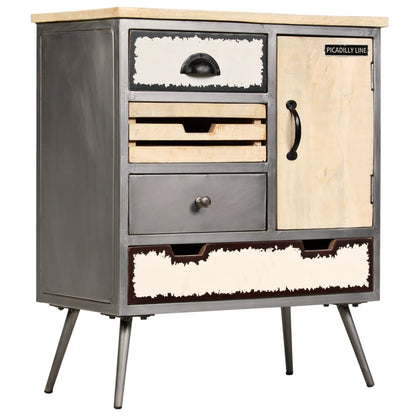 vidaXL Sideboard | Natural Mango Wood With Steel Accents