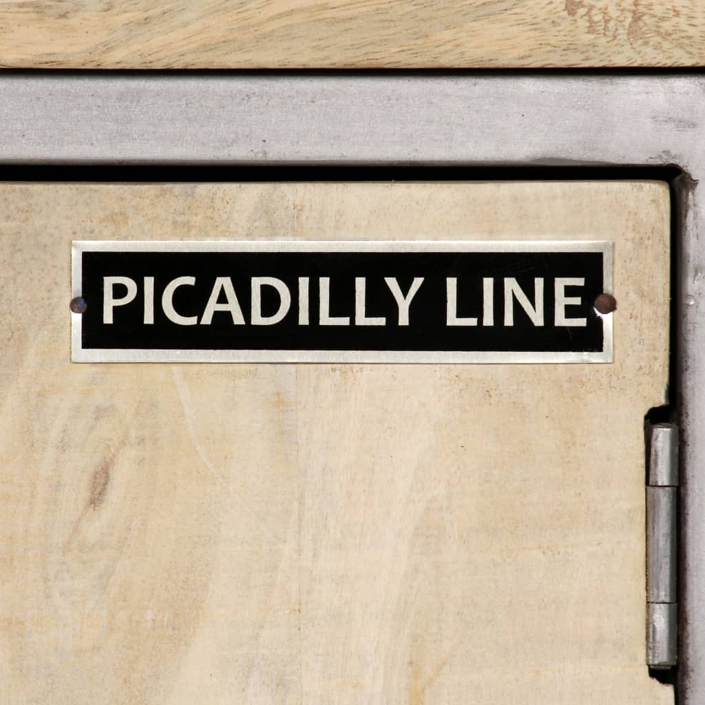 vidaXL Sideboard | Natural Mango Wood With Steel Accents