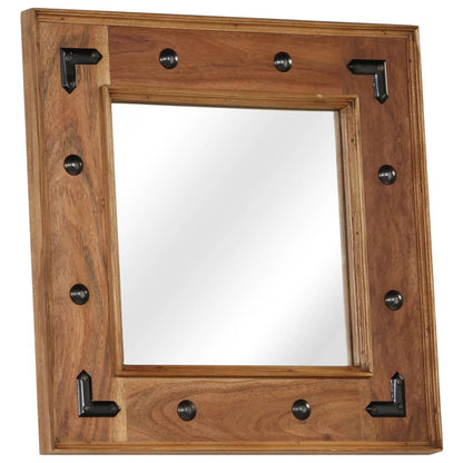 vidaXL Mirror Solid Acacia Wood 50x50 cm