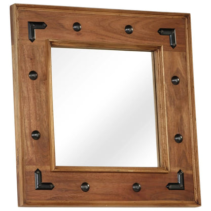 vidaXL Mirror Solid Acacia Wood 50x50 cm
